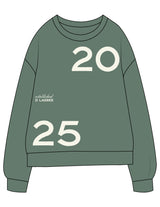 The Midweight Unisex Crewneck - Washed Alpine - D Lagree - Full Front - Printed - Natural