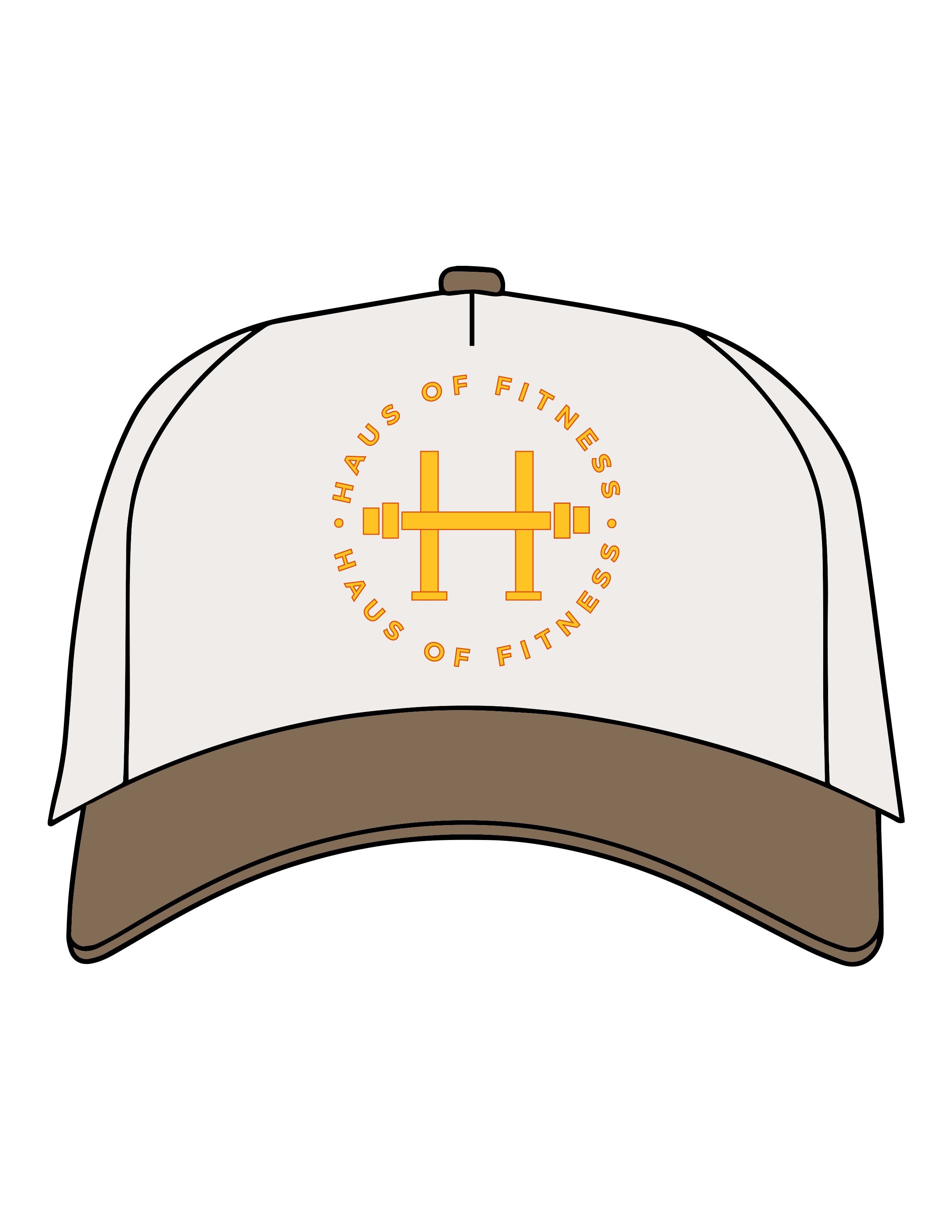 The Canvas Cap - Natural / Walnut - Haus of Fitness - Center Crown - Printed - Full Color