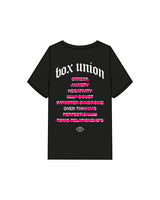 The Mens Heavyweight Tee - Black - Box Union - Left & Center Stacked - Full Color