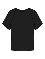 The Micro Rib Baby Tee - Black - SWS - Center Chest Wavy Text - Printed - Full Color