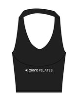 The Halter Tank - Black - Onyx Fit - Left Chest & Center Back - Printed - White