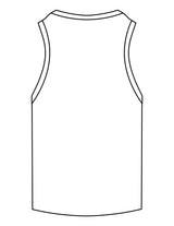 The Ribbed Full Length Tank - White - Peach F.L - Center Chest Stacked - Embroidered - Black