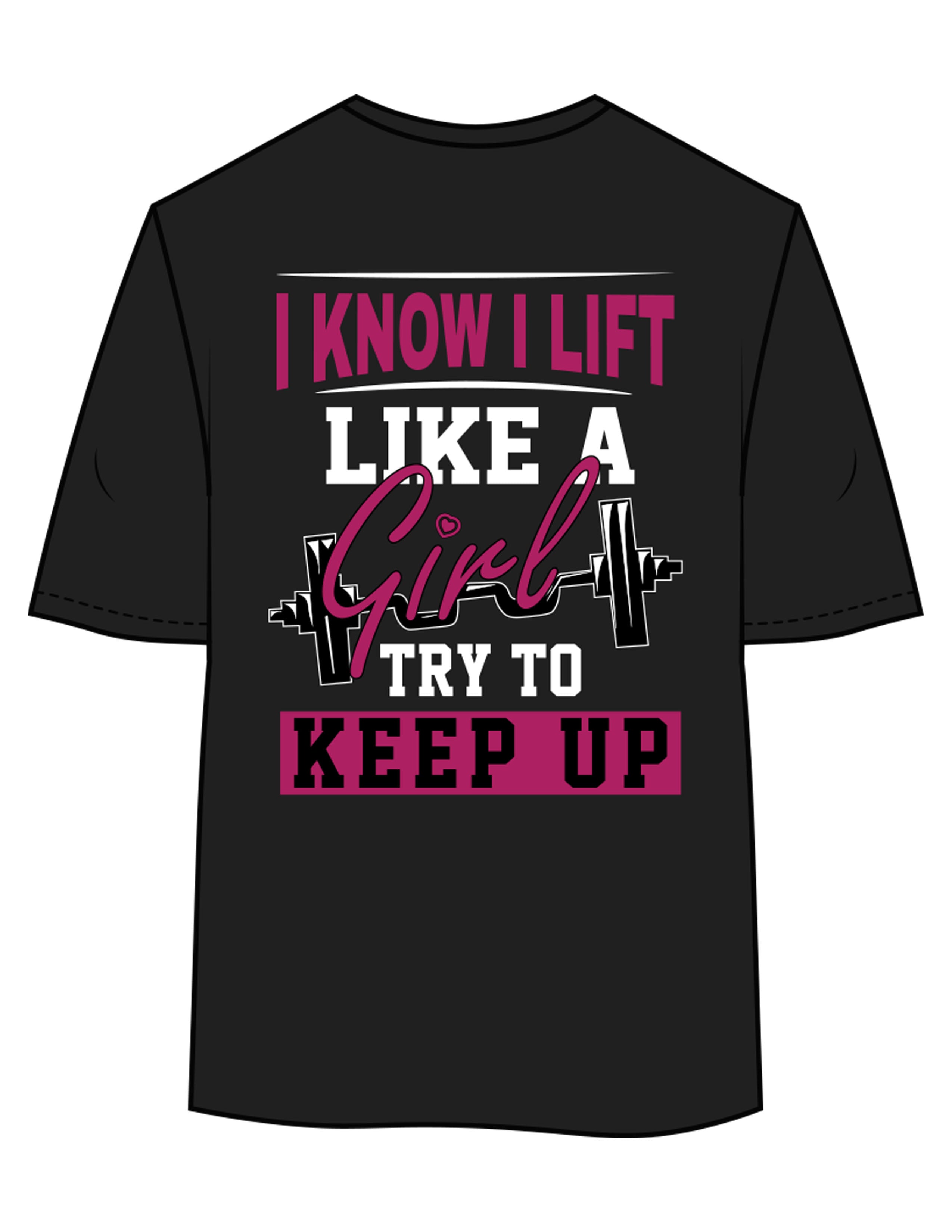 The Womens Oversized Tee - Black - Delta Fitness - Upper Chest & Back Stacked "I LIFT" - Printed - Full Color