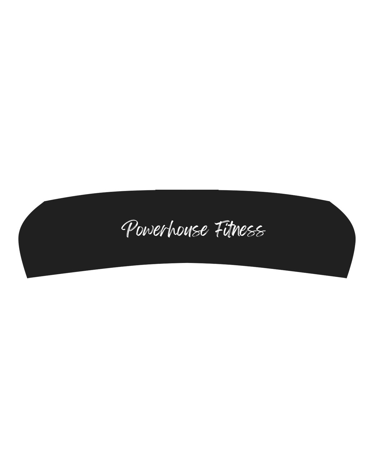 The Headband - Black - Powerhouse Fitness - Center Crown "POWERHOUSE FITNESS" - Printed - White