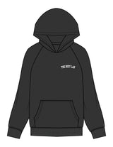 The Womens Hoodie - Washed Black - Body Lab - Left Chest Arc - Embroidered - White