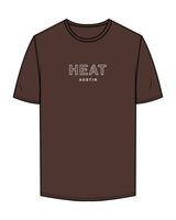 The Mens Tee - Chestnut - Heat Bootcamp - Chest Stacked - Printed - White