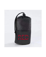The Gym Towel - Black - Renew - Bottom - Embroidered - Red - Gym Bag - Center - Red