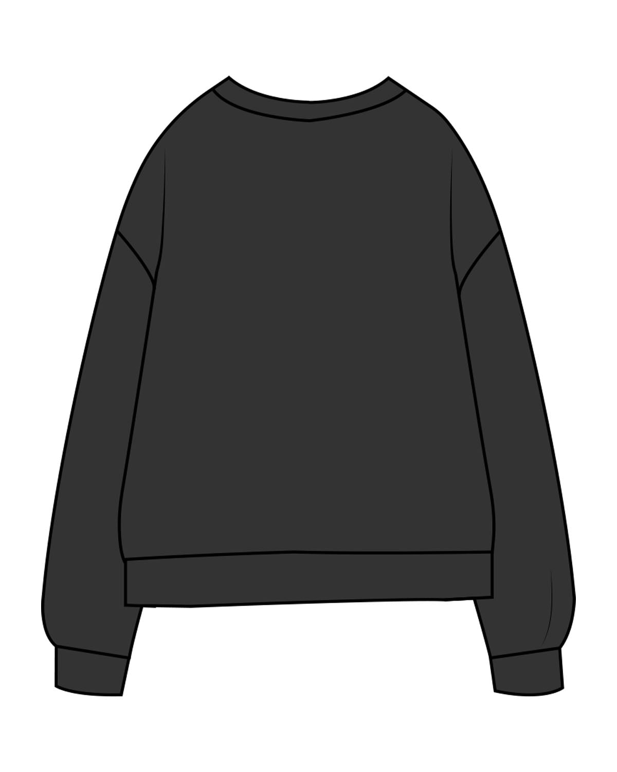 The Midweight Unisex Crewneck - Washed Black - Lagree Luxe - Left Chest - Printed - Black