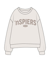 The Womens Crewneck - Bone - NSpiers - Chest Arc Stacked - Printed - Tone on Tone