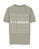 The Womens Tee - Eucalyptus - FIT4MOMBalboa - Left Chest & Back Stacked - White
