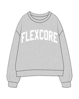 The Womens Crewneck - Heather - Center Chest Arc - Printed - White