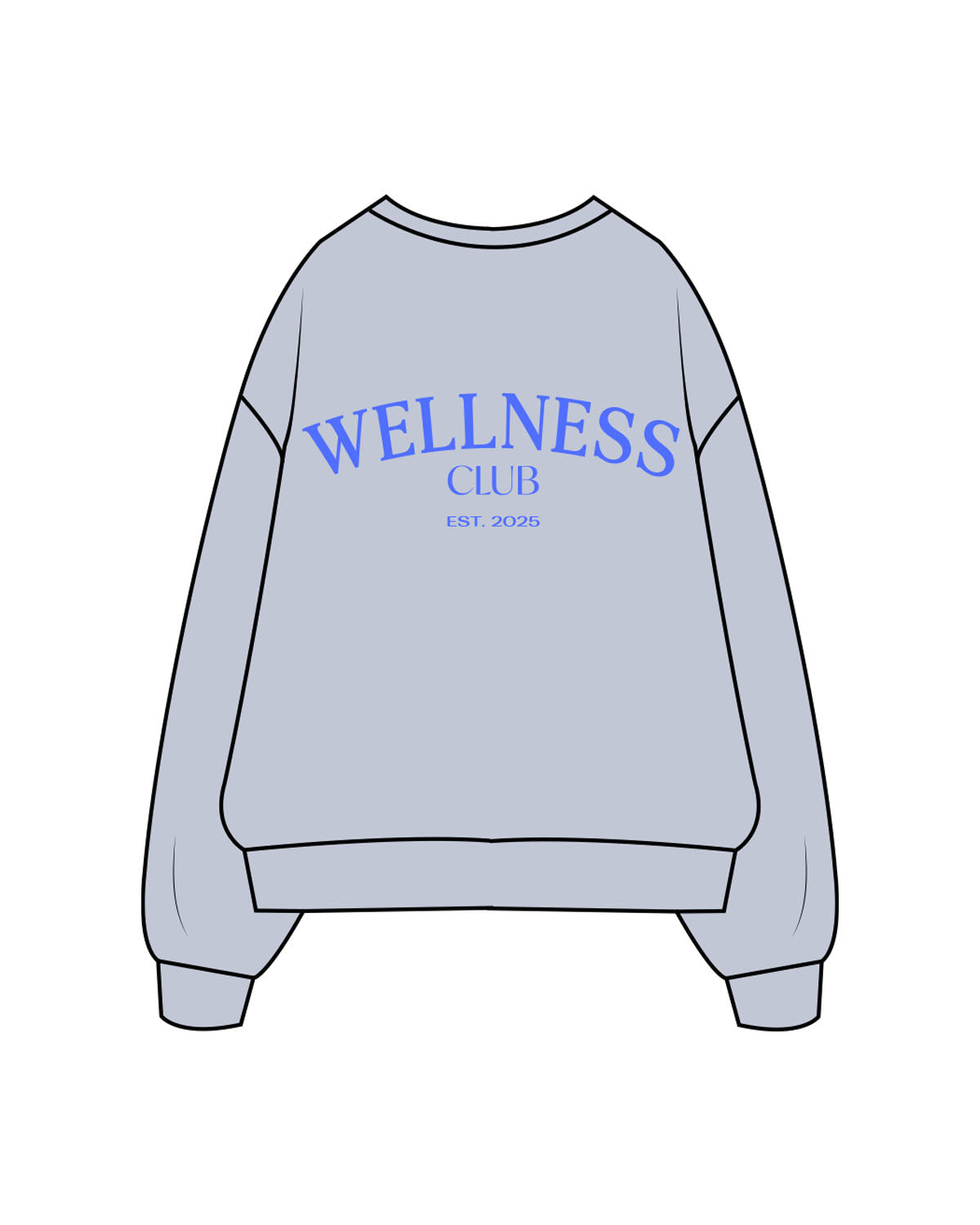 The Womens Crewneck - Powder - Shore Form - Left Chest Embroidered & Back Stacked Printed - Blue (5170ff)
