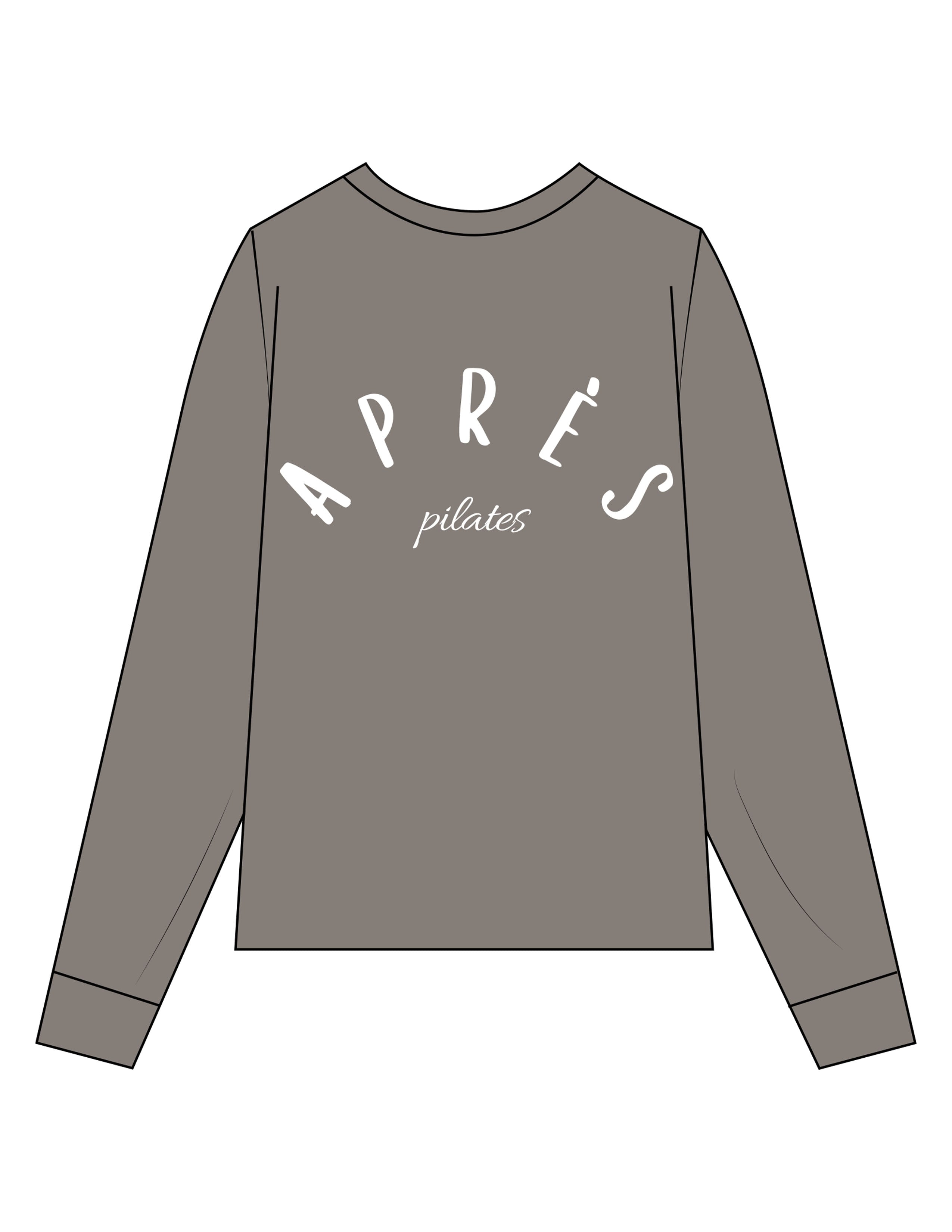The Mens Heavyweight Long Sleeve - Washed Gray - PHS - Left Chest Stacked & Back Arc Stacked - Printed - White
