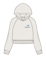 The Womens Crop Hoodie - Bone - PATP - Left Chest Logo & Center Back Logo - Printed - Full Color