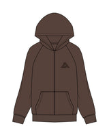 The Recycled Unisex Zip Hoodie - Brown - GODS HOUSE - Left Chest - Printed - Tone on Tone
