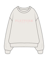 The Womens Crewneck - Bone - Platform - Center Chest & Back - Printed - Full Color