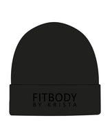 The Beanie - Black - Krista - Center Brim Stacked - Embroidered - Tone on Tone