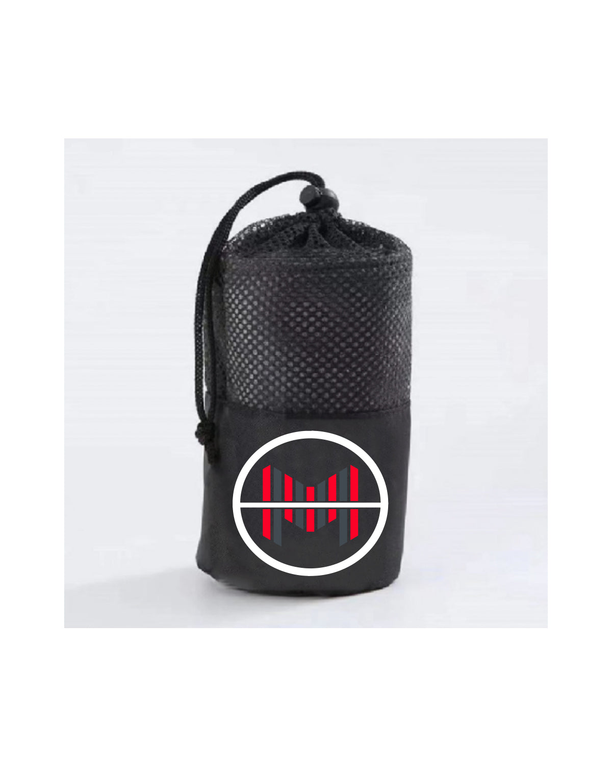 The Gym Towel - Black - TML - Bottom Center - Embroidered - White - Gym Bag - Black - Center Icon - Full Color