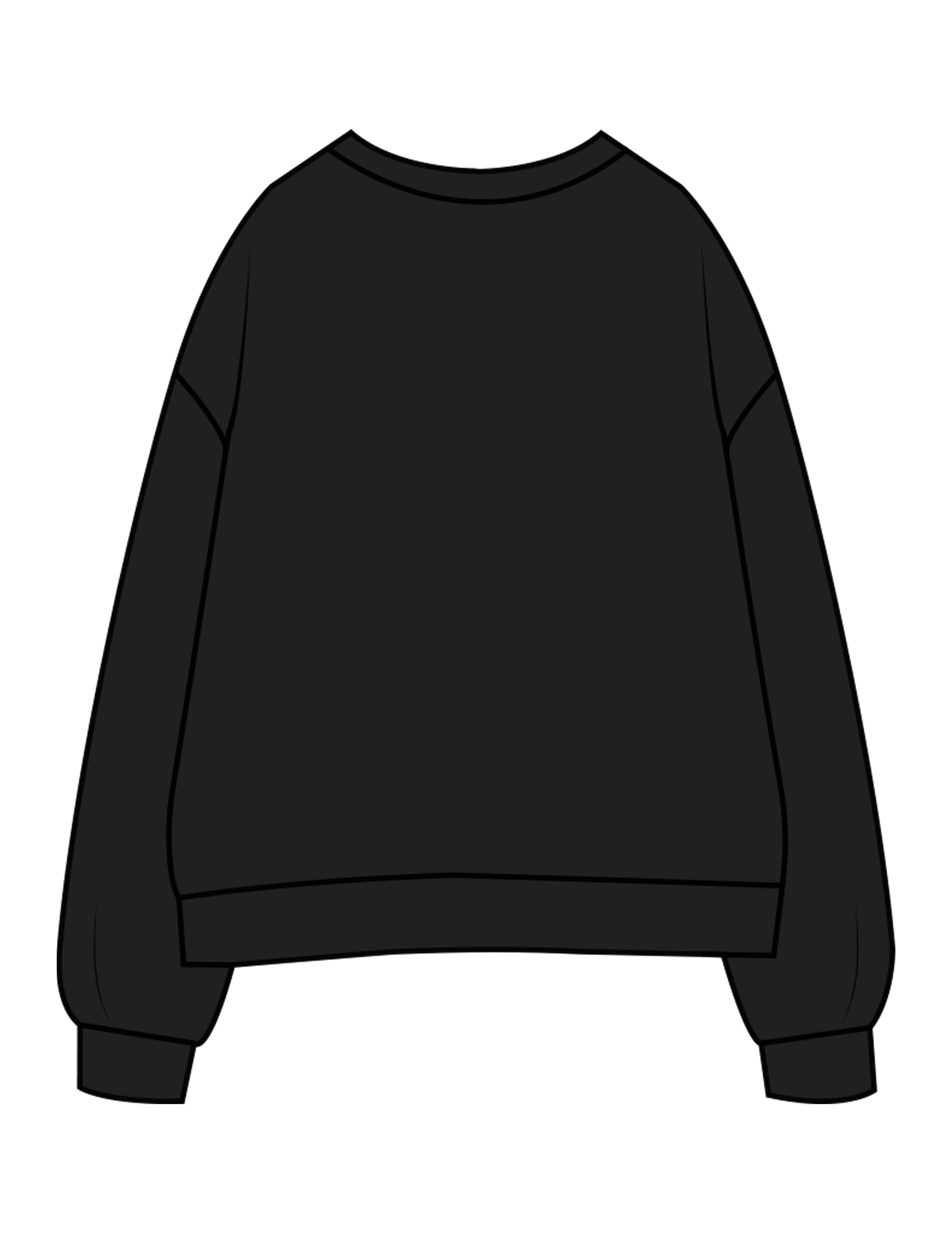 The Womens Crewneck - Black - PowerMixx - Center Chest Arc Stacked - Printed - Full Color