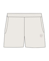 The Womens Sweat Shorts - Bone - Lucky Penny - Left Leg Logo - Embroidered - Tone on Tone