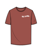 The Mens Tee - Coral - Choice - Left Chest "BE KIND" - White