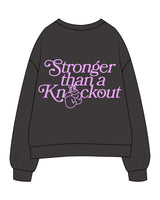 The Womens Crewneck - Washed Black - Chemo Club - Center Chest & Back Center Stacked - Printed - Neon Purple