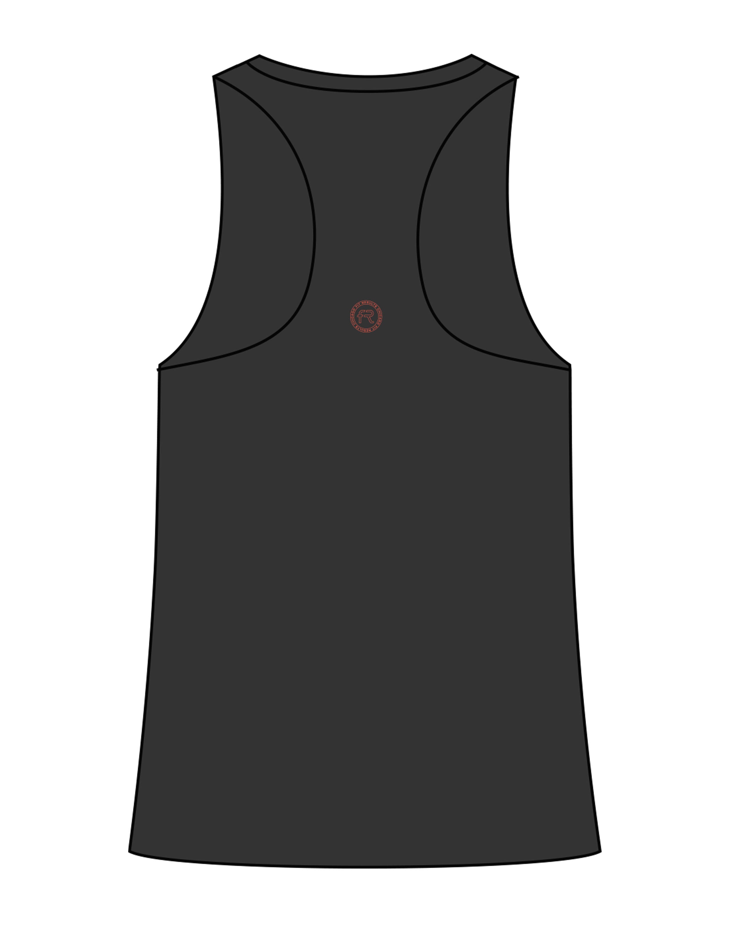 The Womens Full Length Tank - Black - Fit Results - Center Chest & Center Back - Full Color