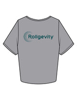 The Crop Tee - Heather - Rollgevity - Left Chest & Center Back - Printed - Dark Teal
