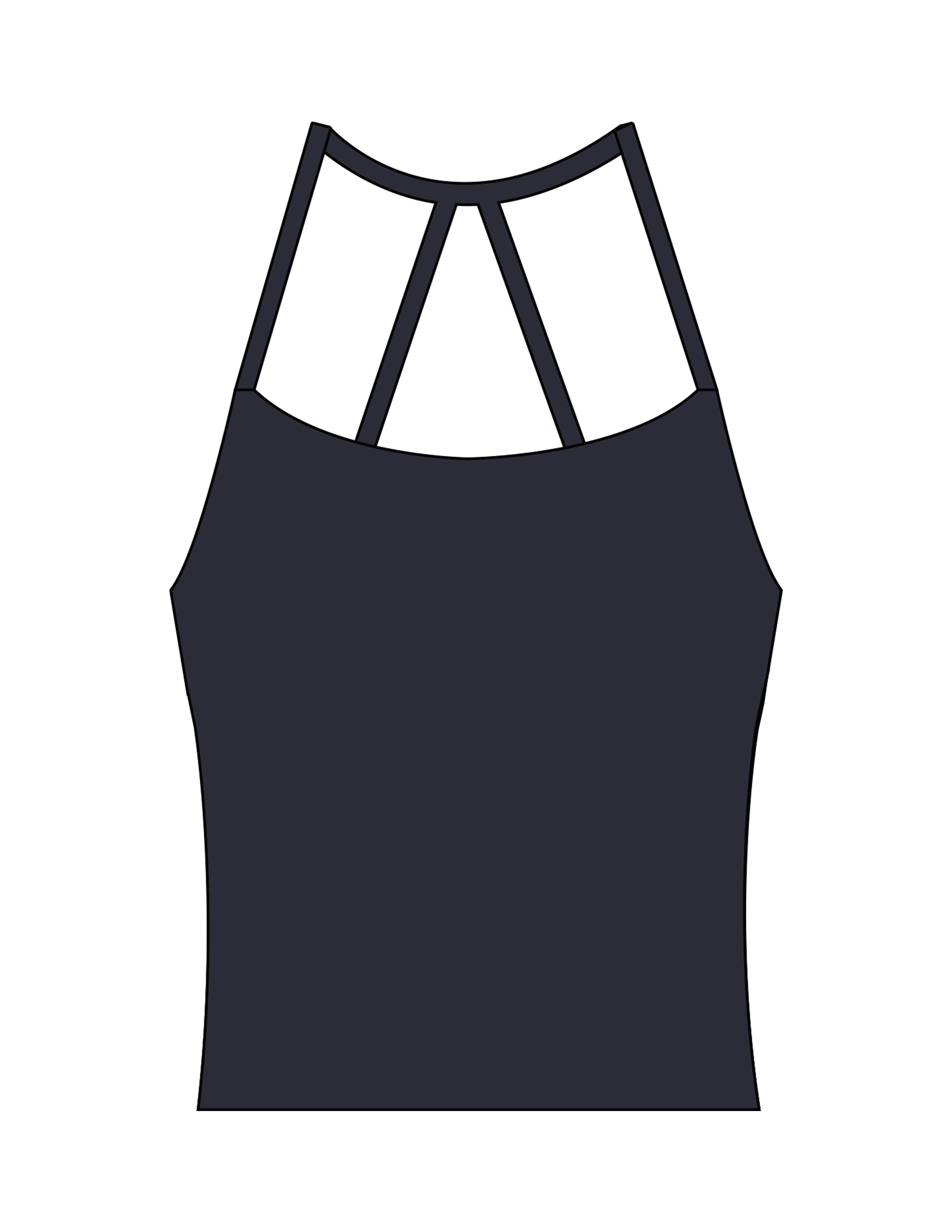 The Womens Sporty Tank - Navy - Cycology Studio - Center Back - Printed - White