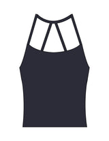 The Womens Sporty Tank - Navy - Cycology Studio - Center Back - Printed - White