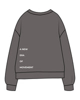 The Midweight Unisex Crewneck - Washed Black - Sesh Studio - Left Chest & Lower Left Back Spaced Stacked - Printed - White