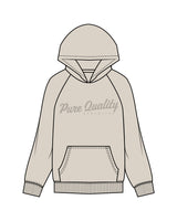 The Womens Hoodie - Bone - PURE QUALITY - Center Chest - Tone on Tone