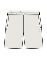 The Mens Sweat Shorts - Washed Bone - Core Reform - Left Leg - Printed - Tone on Tone