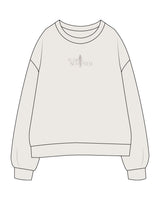 The Womens Crewneck - Bone - Team Sculpted - Center Chest Logo - Embroidered - Tone on Tone