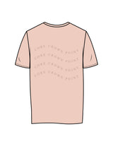 The Womens Tee - Pale Pink - Core Crown Point - Left Chest & Back Wavy Stacked - Printed - Tone on Tone