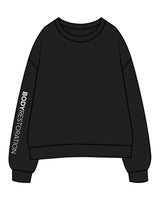 The Womens Crewneck - Black - Body Restoration - Right Sleeve - White