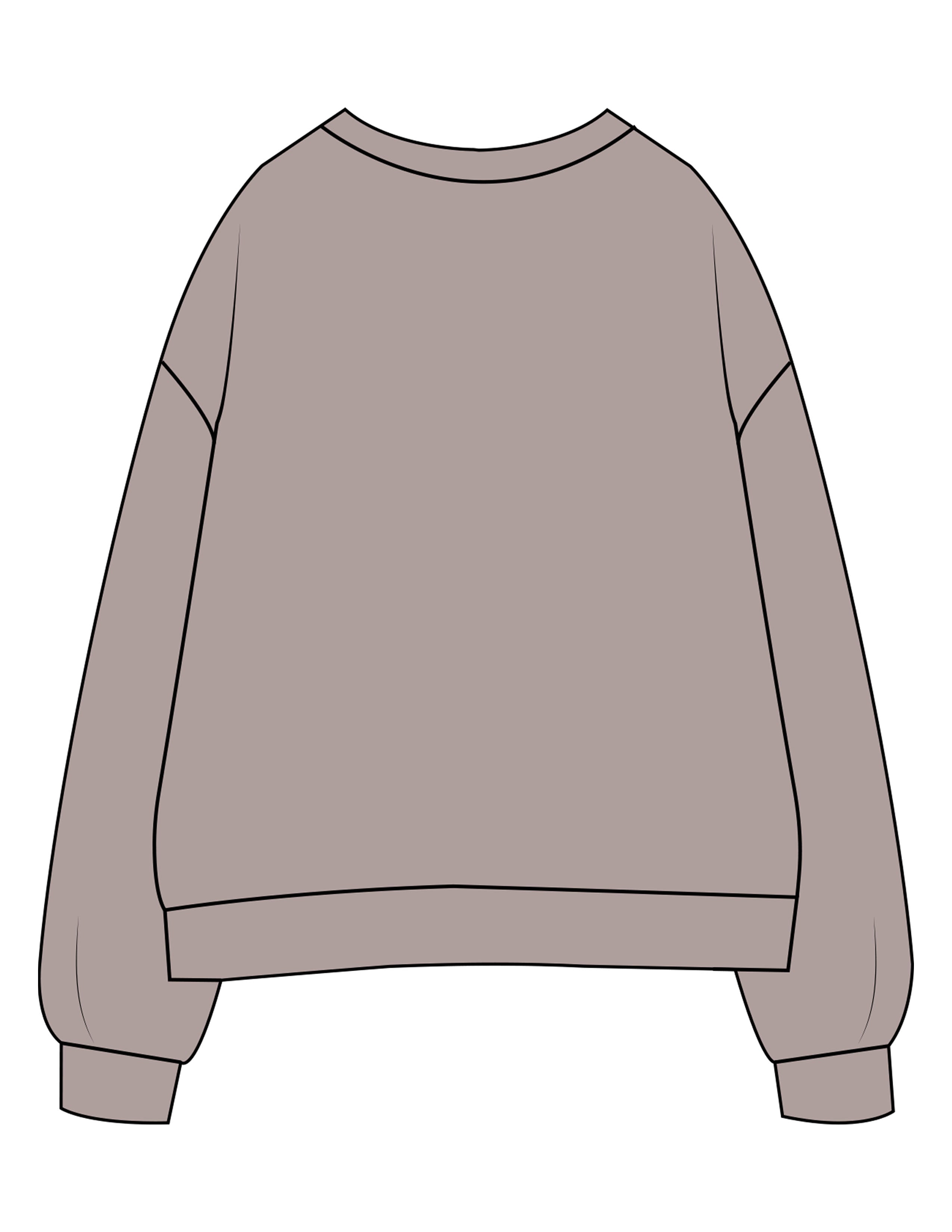 The Womens Crewneck - Washed Gray - SCULPTED SOCIETY - Center Chest - Printed - Off White