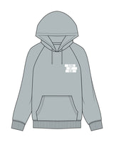 The Mens Classic Hoodie - Smoke - Alpha Fit - Left Chest Stacked - White