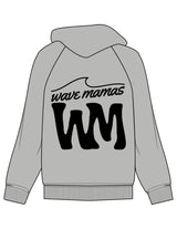 The Mens Heavyweight Hoodie - Heather - Wave Mamas - Left Chest & Back Stacked - Printed - Black