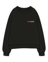 The Womens Crewneck - Black - Lagree Fit Expo 2026 I ♥ Lagree - Left Chest - Embroidered - Full Color