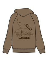 The Mens Classic Hoodie - Walnut - Powerhouse Fitness - Front Upper Pocket & Full Back - Printed - Dark Brown