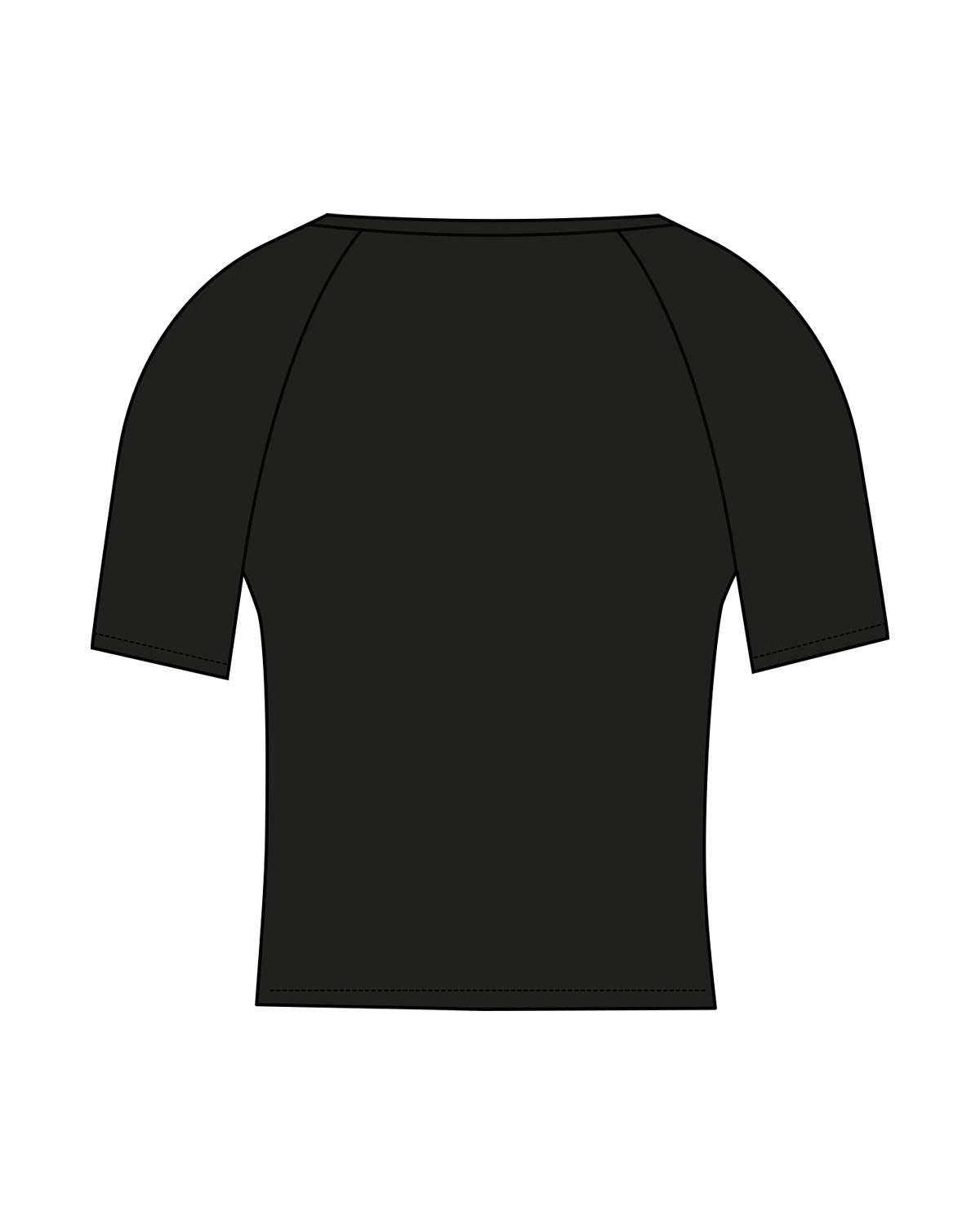 The Short Sleeve Crop - Black - Onyx & Ivory - Chest Arc Stacked - Printed - Off White
