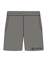 The Mens Sweat Shorts - Washed Gray - Sultivate - Left Leg - Printed - Black