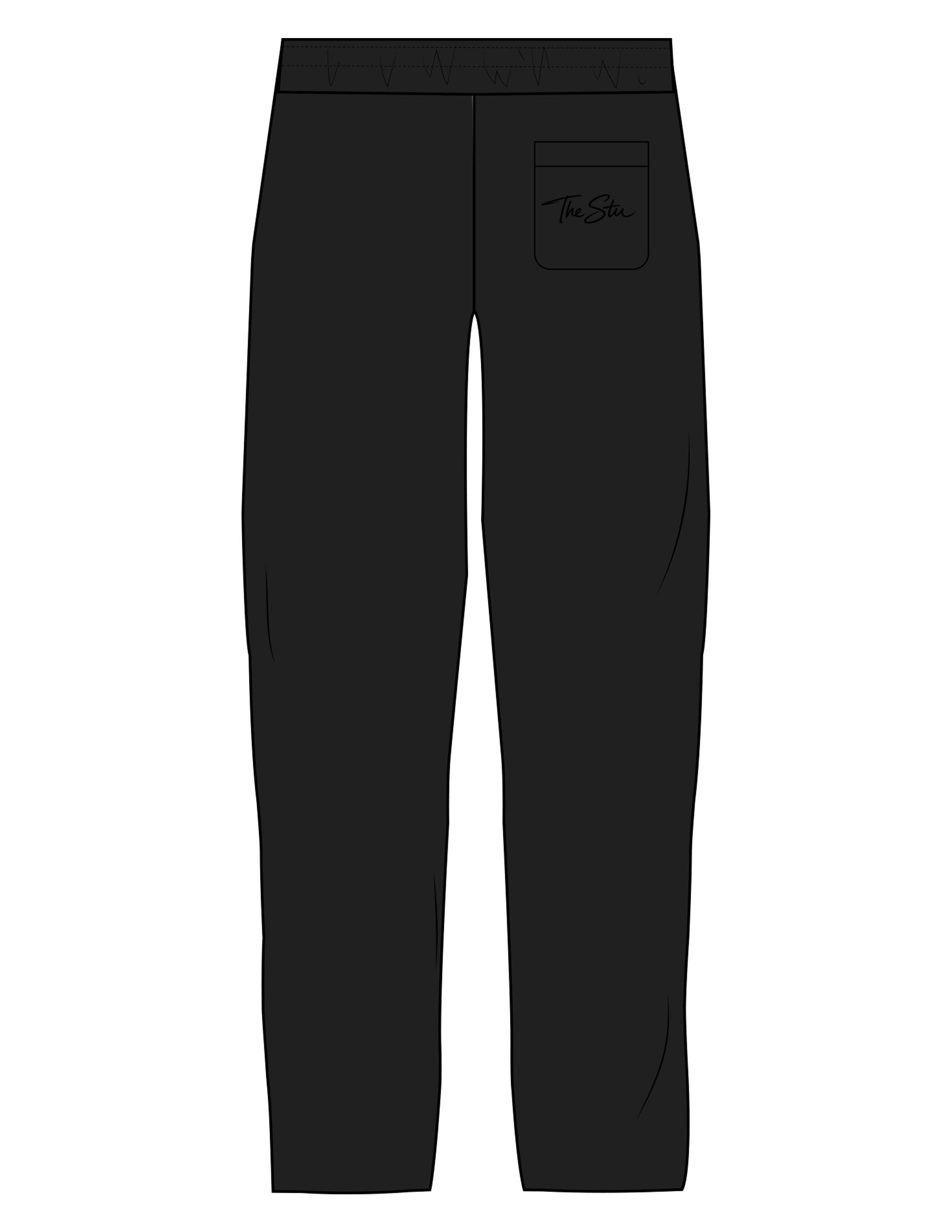 The Straight Leg Sweatpant - Black - The Stu - Back Pocket - EMB - Tone on Tone