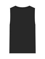 The Womens Heavyweight Tank - Washed Black - Barre Life - Center Chest Stacked - Printed - White