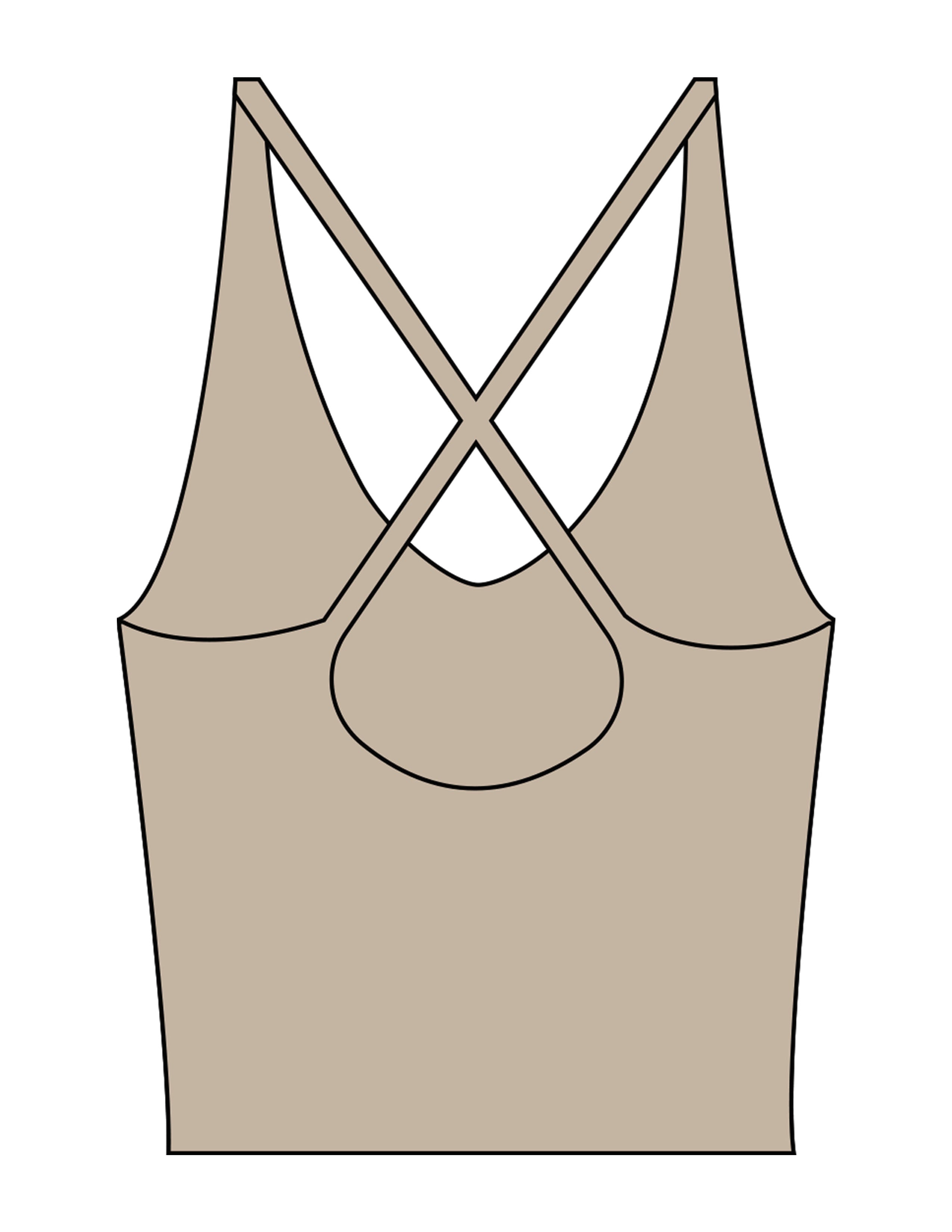 The Sporty Strappy Tank - Light Brown - Instaphysiques - Center Chest - Printed - White