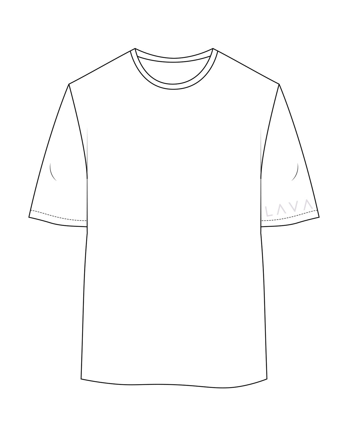 The Womens Oversized Tee - White - Left Sleeve - Printed - Orchid