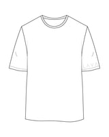 The Womens Oversized Tee - White - Left Sleeve - Printed - Orchid