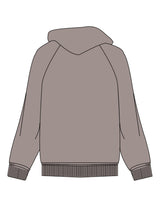 The Womens Hoodie - Washed Gray - Ember Riot - Left Chest - Printed - Off White