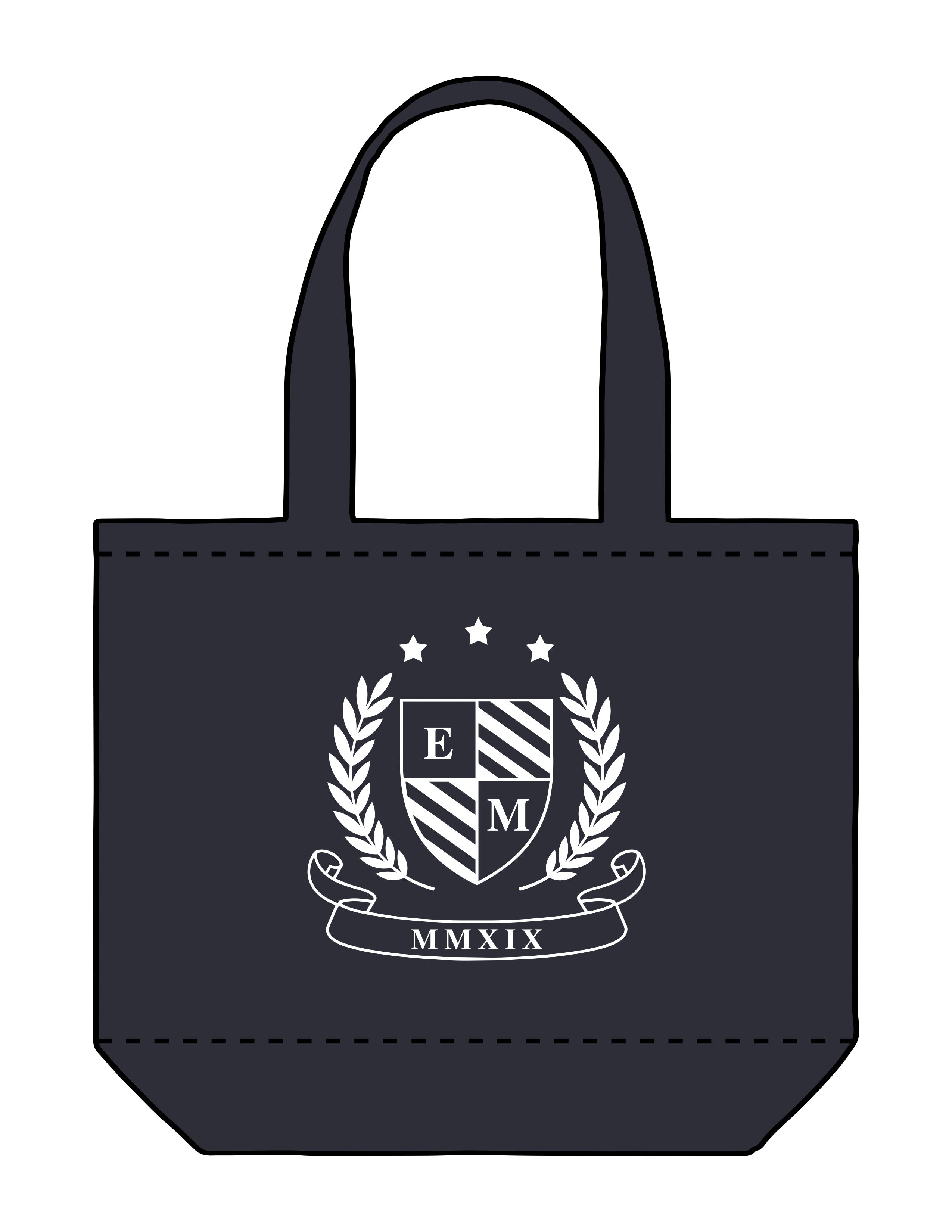 The Tote Bag - Navy - ETHOS Q3 PHOTOSHOOT - Center Body - Printed - White